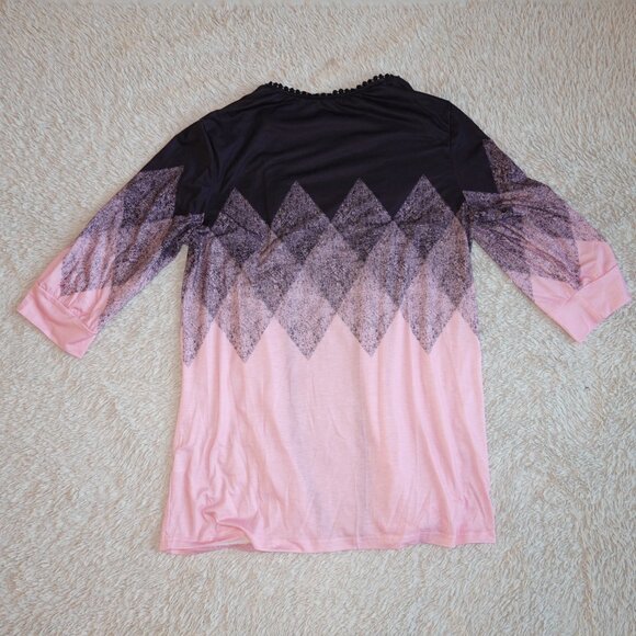 Women's Size Medium Pink and Black Long Sleeve Cardigan, NWOT - Picture 2 of 2